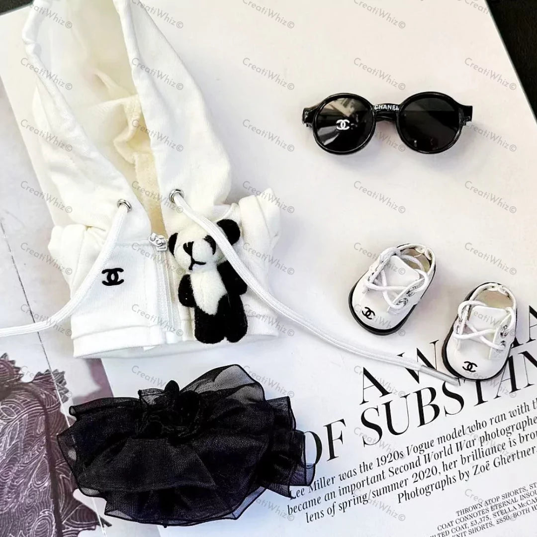 Handmade Luxury-Inspired Black & White Panda Outfit
