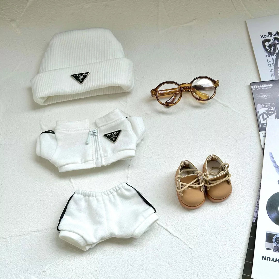 Handmade Luxury-Inspired White Zip-Up Jacket Outfit