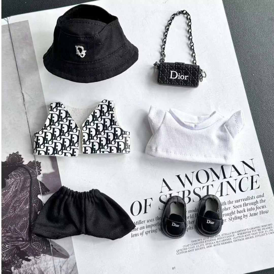 Handmade Luxury-Inspired Black & White Patterned Vest Outfit