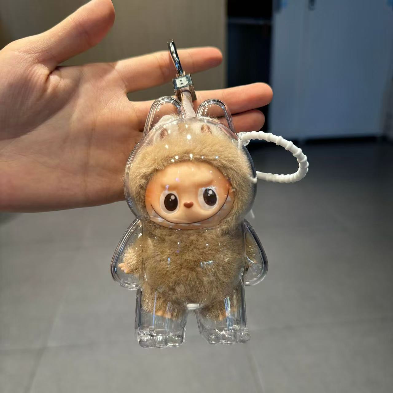 Clear Protective Accessory on 17cm plush doll: clear transparent protective case shaped for 17cm plush doll 4.0, metal key...
