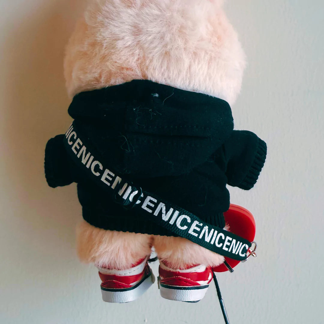 Handmade Celebrity-Inspired Black hoodie with bold red “Monster”-style Outfit 🔥