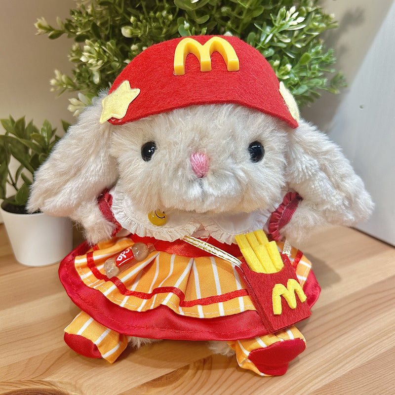 Fast Food Uniform Dress Outfit fits Jellycat rabbit-sized plush