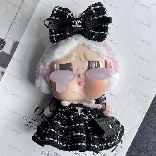 Handmade Designer-Style Black Tweed-style Bow & Dress Outfit