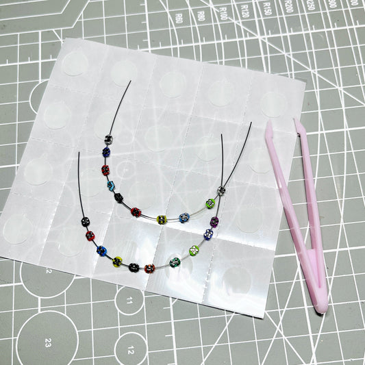 Steel Teeth Accessory on 17cm plush doll: handmade mini wire braces with colorful decorative beads, multiple brace designs...