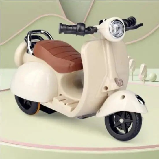 Retro Mini Accessory on 17cm plush doll: retro mini motorcycle in cream/ivory finish, creating adorable travel-themed doll...