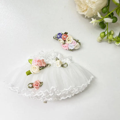 Handmade White Floral Princess Dress Outfit