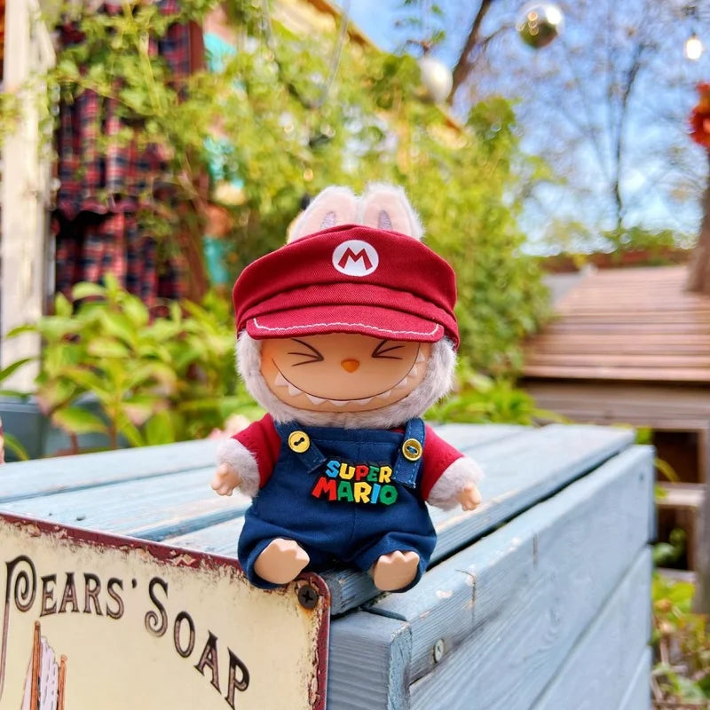 Traje de Super Mario de Labubu