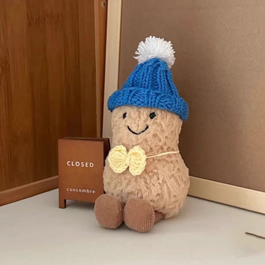 Blue Winter Hat Outfit fits Jellycat Peanut-sized plush