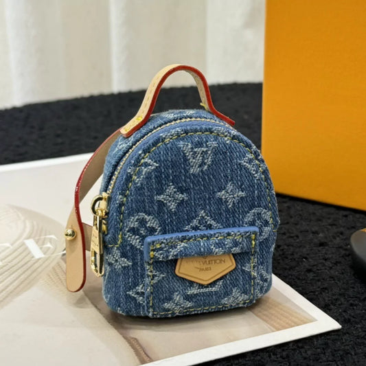 Luxury Denim Chic Backpack for doll
