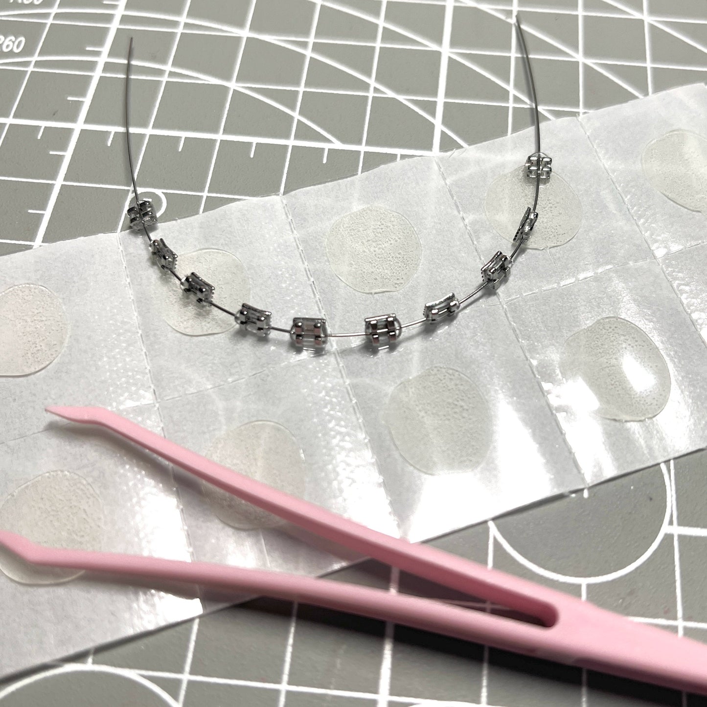 Handmade mini steel teeth braces for Labubu doll - colorful beaded wire accessory