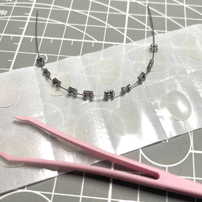Handmade mini steel teeth braces for Labubu doll - colorful beaded wire accessory